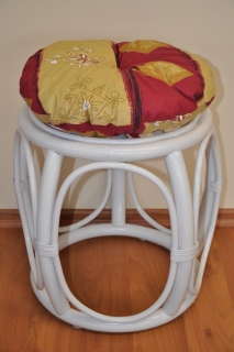 Polstr na ratanovou taburetku vínový motiv - průměr 35 cm